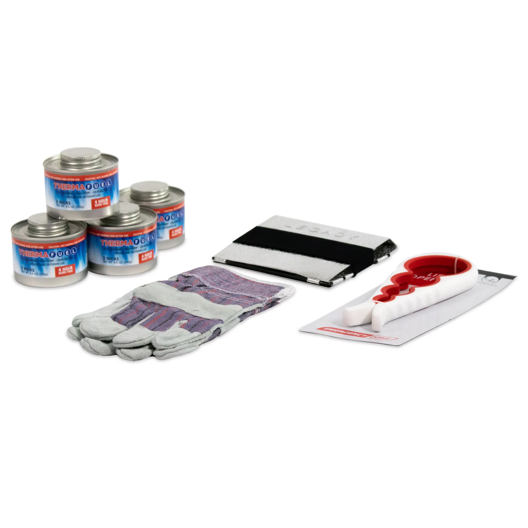 Emergency Stove, 16, 48, or 96 Hour Survival Fuel Source + Stove, Wrench & Gloves - Image 4