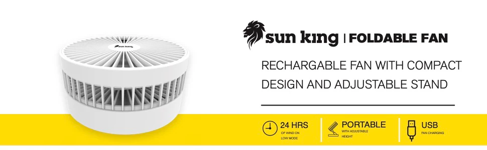 SunKing Foldable Battery Powered Fan - Adjustable Size - Image 6